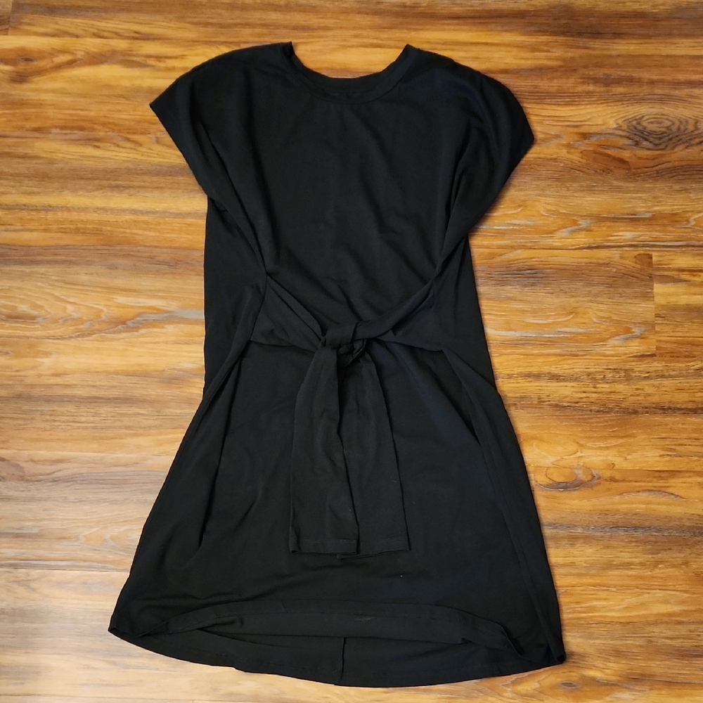 Universal Standard Black High-Low Tie-Waist Dress